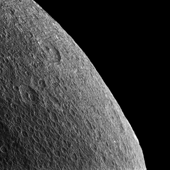 Cassini Views the Surface of Rhea