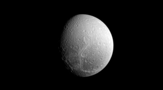 Cassini Views the Wisps of Dione