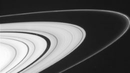 Cassini's imaging camera, shows the outer A ring and the F ring