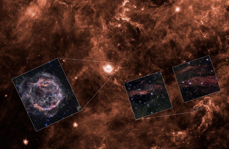 Cassiopeia A Light Echoes (Spitzer Context)