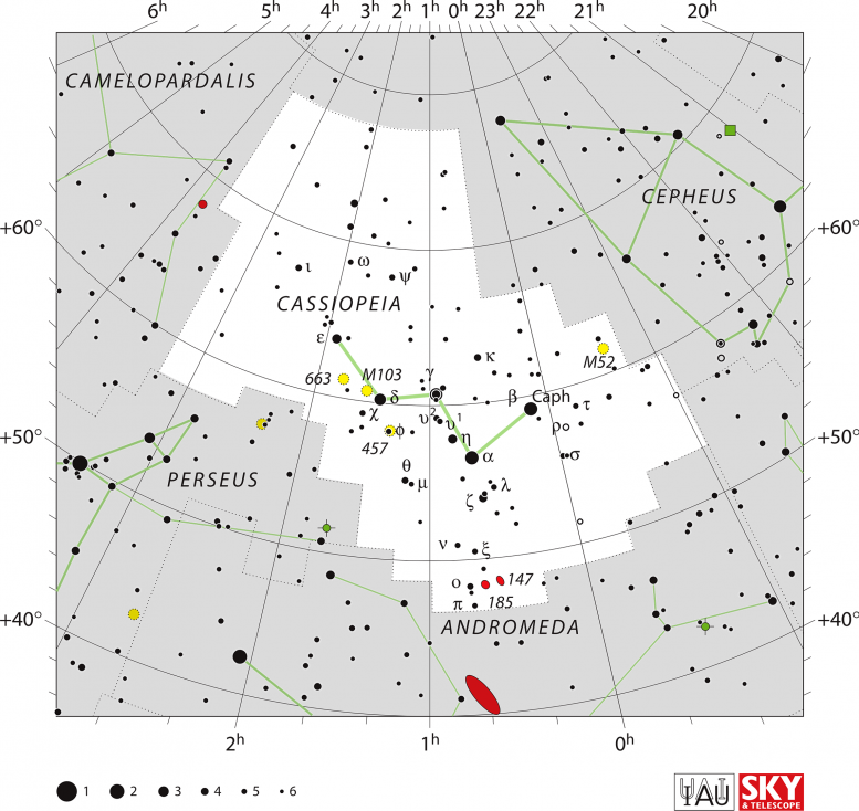Cassiopeia Constellation Chart