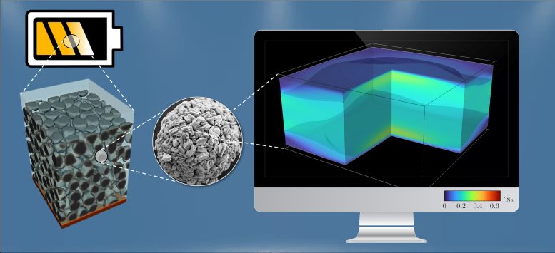 Cathode Layer Consisting of Spherical Particles and Simulation of the Sodium Fraction