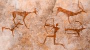 Cave Painting Hunters Art Concept