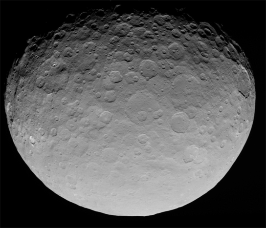 Latest Images from NASAs Dawn Orbiter Show Ceres Bright 