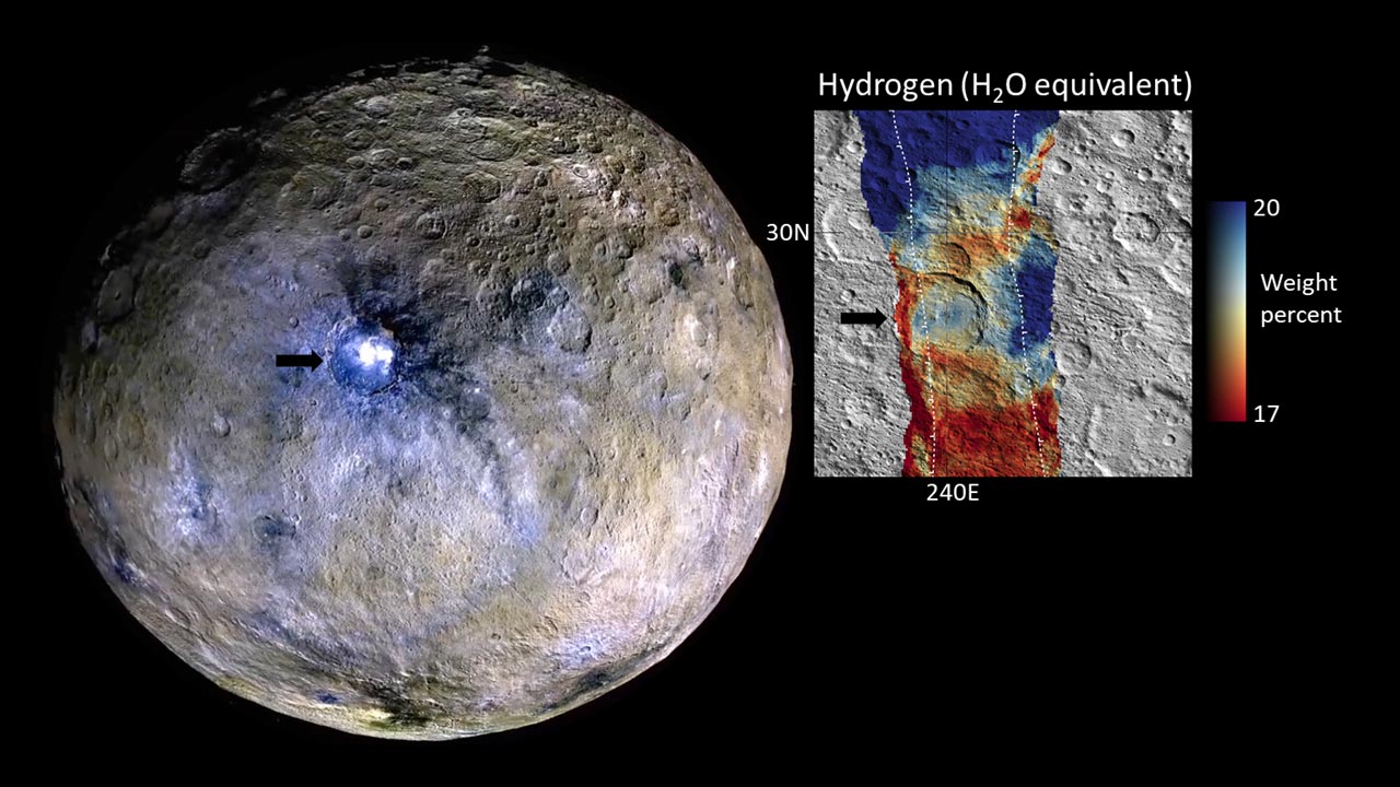 Traces of Dwarf Planet Ceres’ Icy Crust Found at Occator Crater Ceres-Occator-Crater