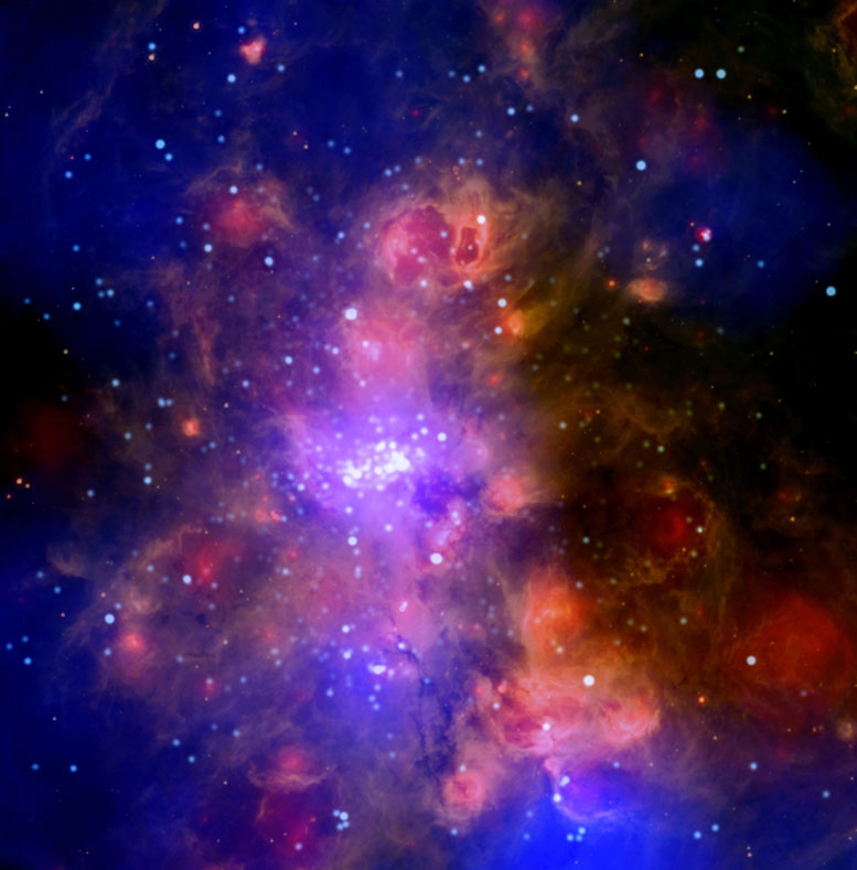 Chandra Peers into a Nurturing Cloud W51