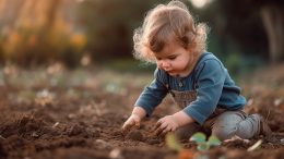 Child Playing in Dirt Art