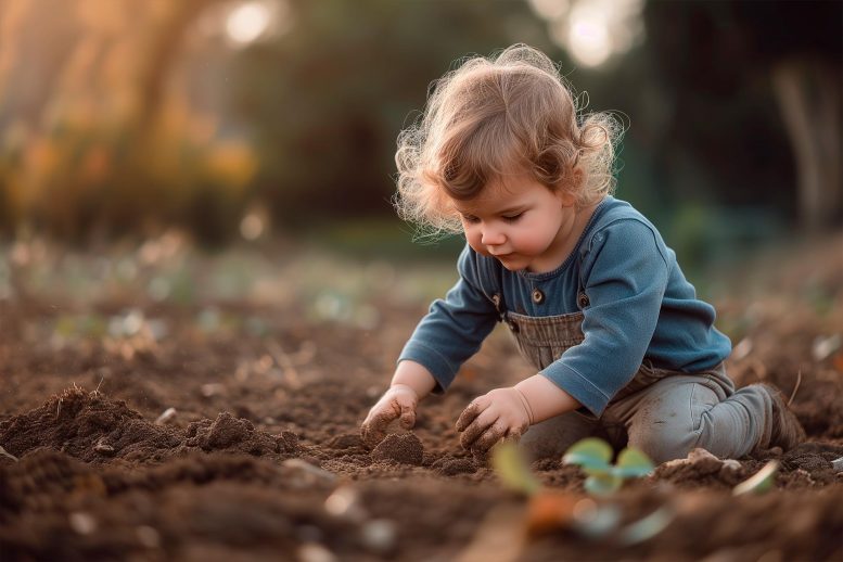 Child Playing in Dirt Art