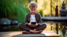 Children Mindfulness Phone App Art Concept