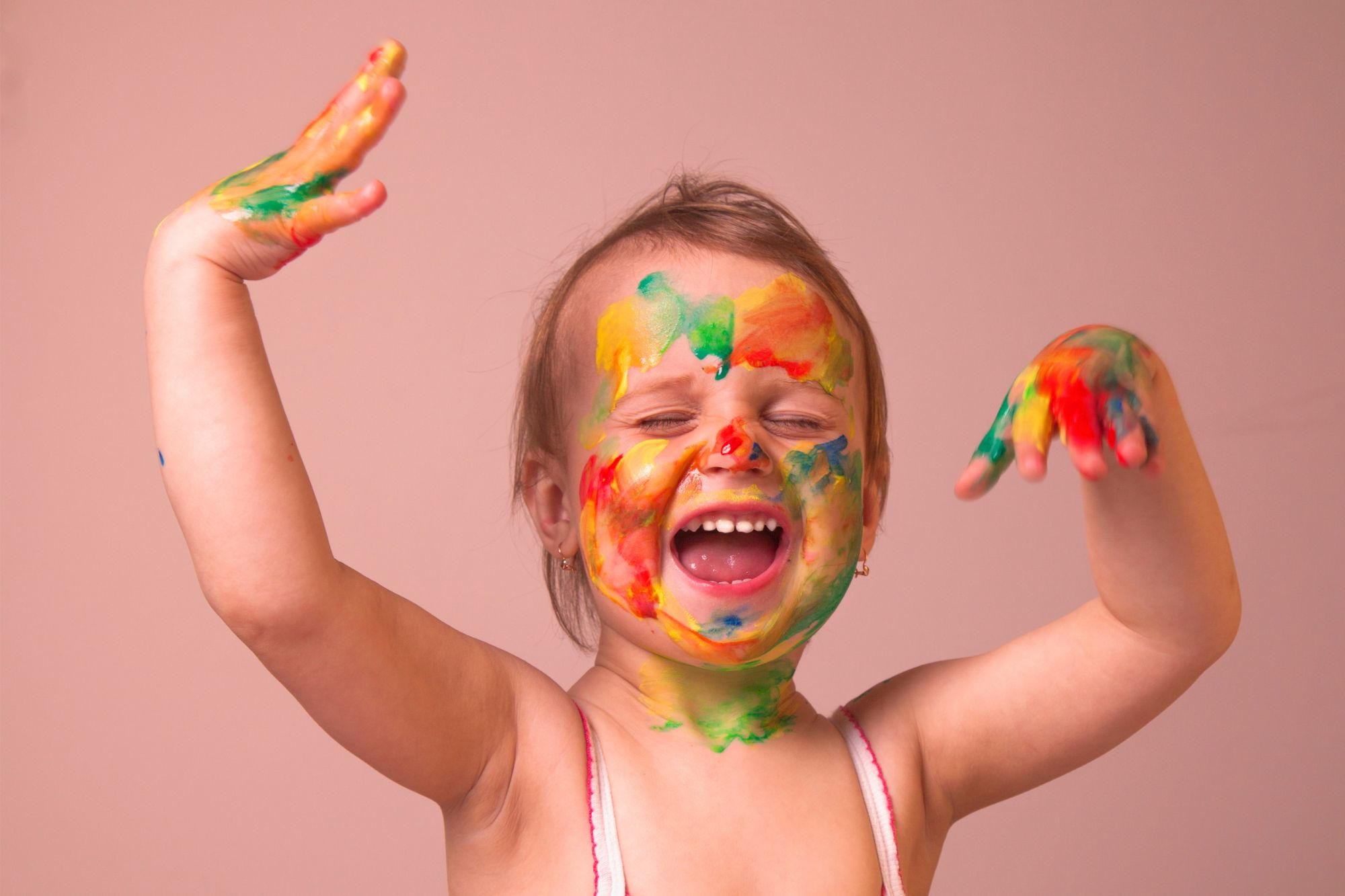 Children Play Makeup Paint