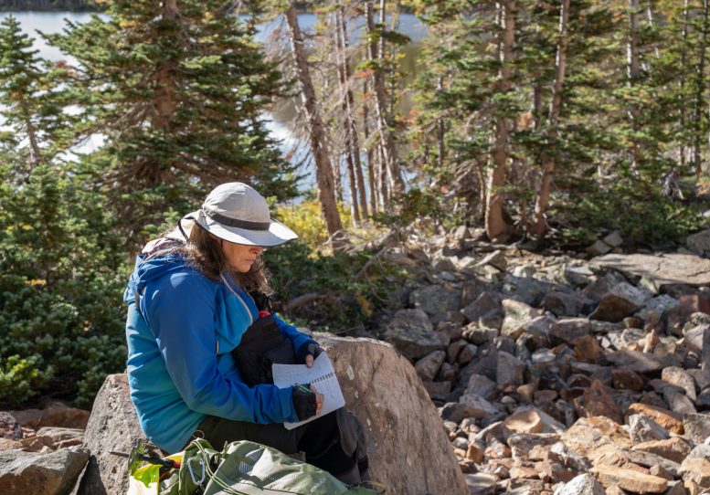Chris Ray Makes Notes During a Survey of Pikas