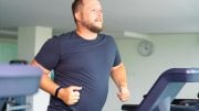 Chubby Man Exercise Treadmill
