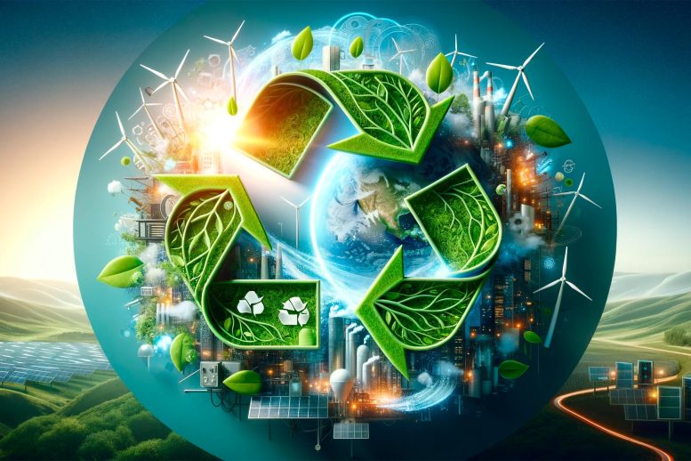 Circular Carbon Plastics Economy Art Concept
