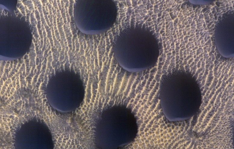 Circular Sand Dunes on Mars