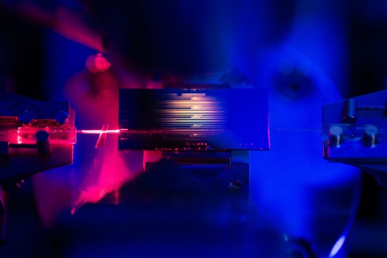 Close Up of an Optical Amplifier Chip