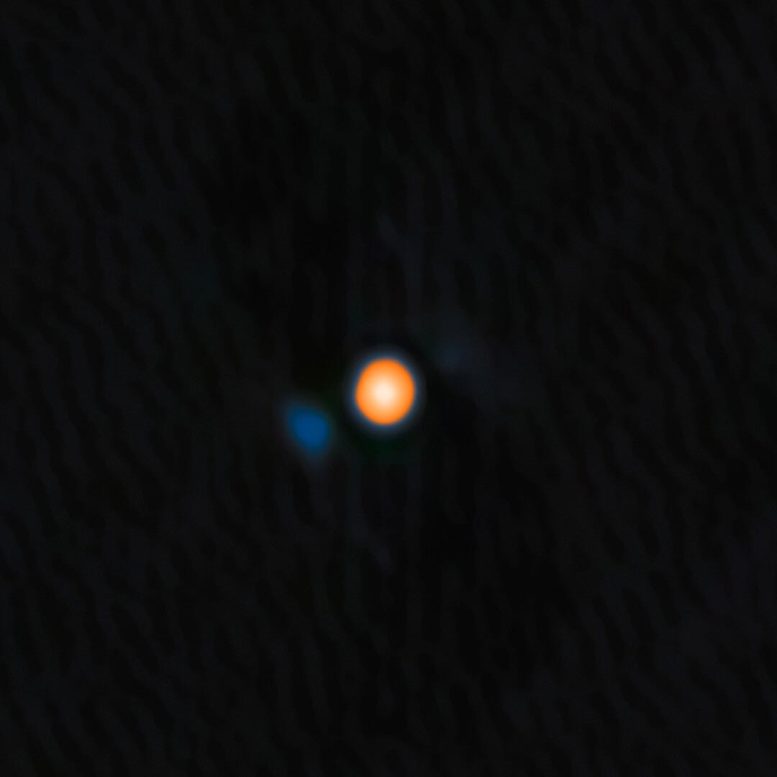 Close up of Betelgeuse and its orbiting companion