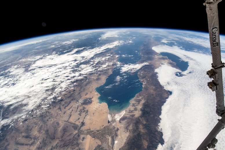 Clouds Move in Over Baja California From Space Station