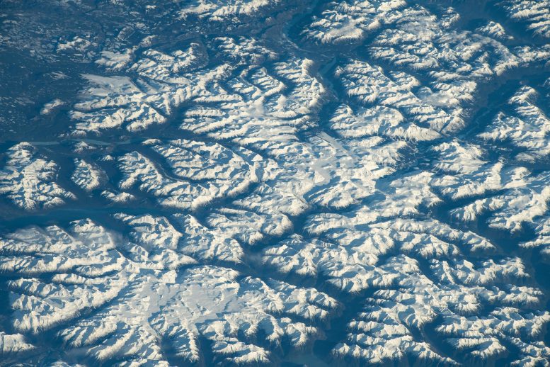 Coast Mountains in British Columbia From Space