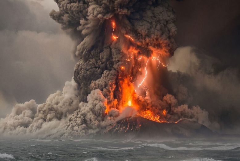 Coastal Volcano Eruption