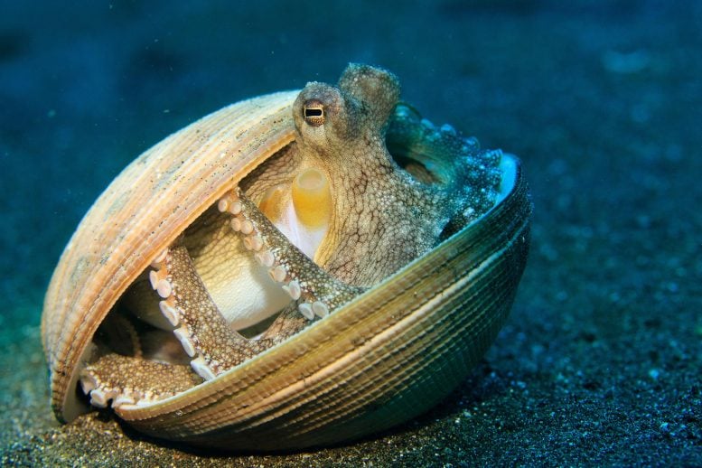Coconut Octopus Hiding in Shells