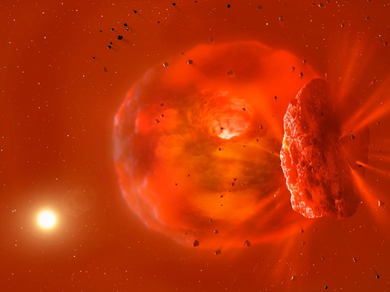 Collision Between Two Giant Exoplanets