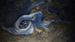 Color-Enhanced Image of a Massive Storm on Jupiter