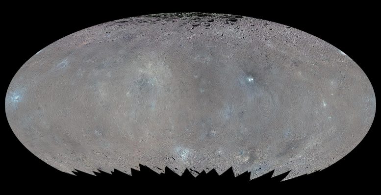 Color Map of Ceres (Elliptical Projection)