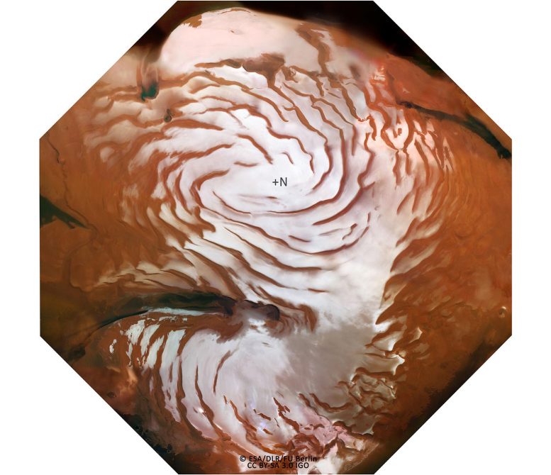 Color Mosaic of Mars North Polar Ice Cap
