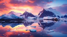 Colorful Sunset Antarctica