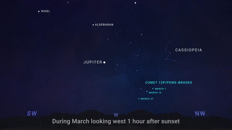 Comet 12P/Pons-Brooks Sky Chart March 2024