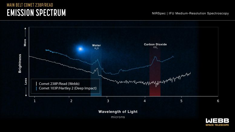 Comet 238P Read (Webb Emission Spectrum)