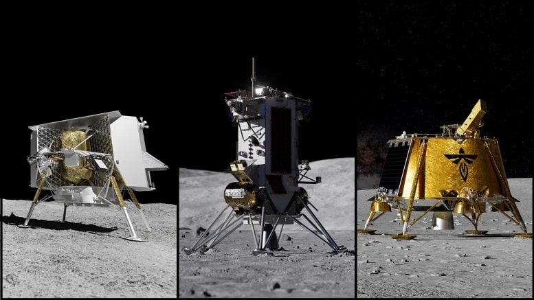 Commercial Lunar Landers on Moon