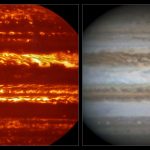 Comparison of VISIR and Visible Light Views of Jupiter
