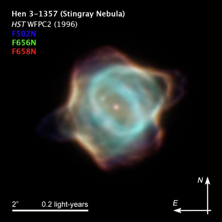 Compass Image for Stingray Nebula in 1996