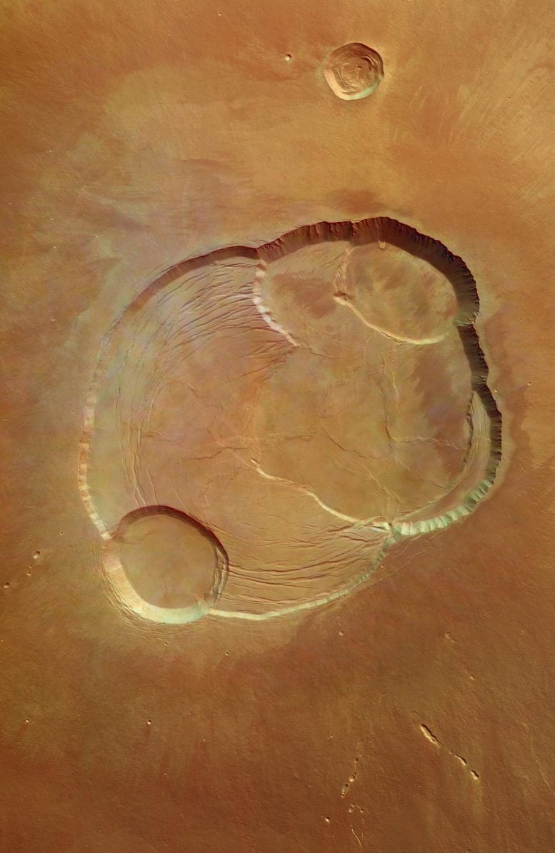 Complex Caldera of Olympus Mons Detail