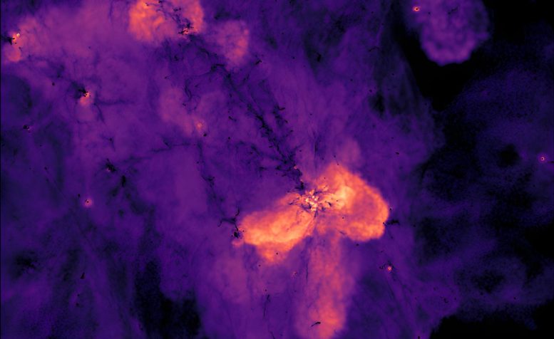 Computer Generated Image Showing the Emergence of Cosmic Structure in the Very Early Universe
