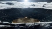 Conceptual Radio Telescope Within a Crater on the MoonConceptual Radio Telescope Within a Crater on the Moon