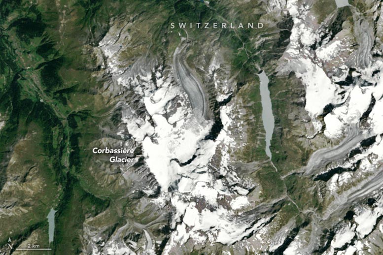 Corbassière Glacier 2001 Annotated