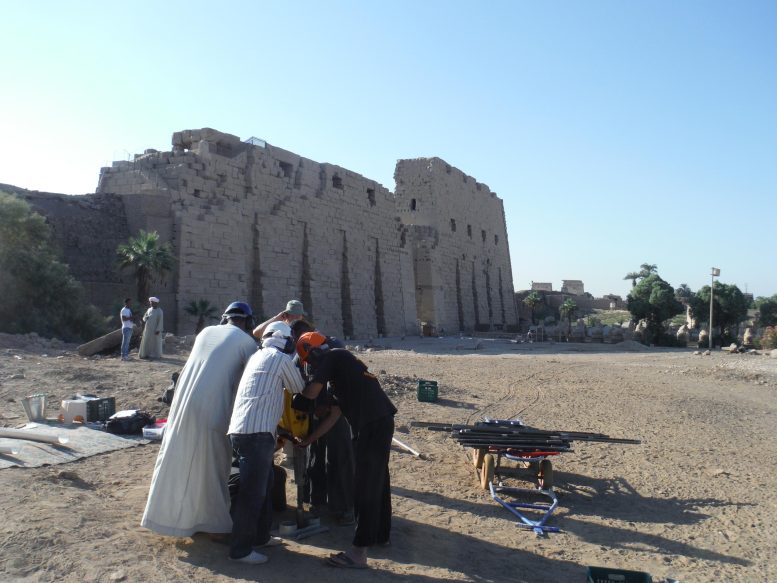 Core Samples Being Extracted Karnak