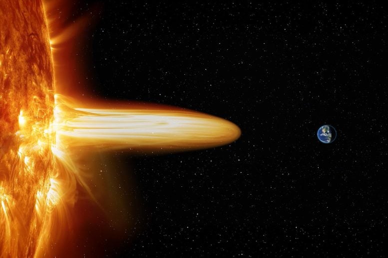 Coronal Mass Ejection Magnetic Storm Toward Earth