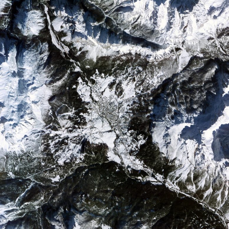 Cortina d'Ampezzo, Italy, From Space