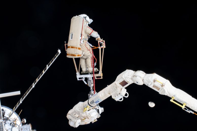 Cosmonaut Alexey Ovchinin Rides European Robotic Arm