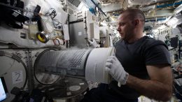 Cosmonaut Ivan Vagner Transfers Biological Samples