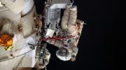 Cosmonaut Oleg Artemyev Waves Spacewalk