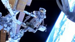 Cosmonaut Sergey Prokopyev Rides European Robotic Arm