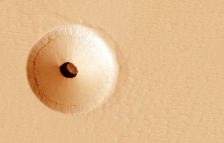 Crater Pit on Mars