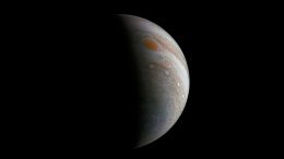 Crescent Jupiter with the Great Red Spot