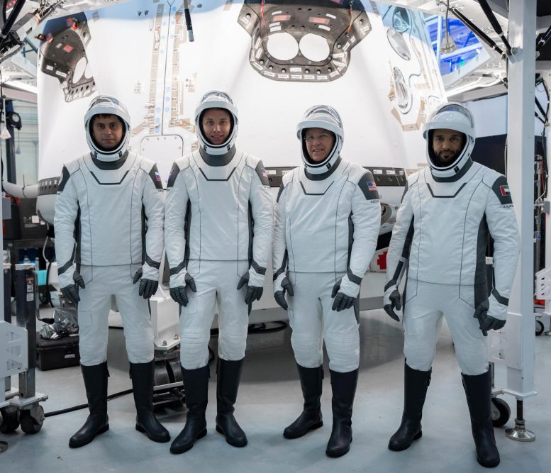 Crew-6 in Front of SpaceX Dragon Spacecraft