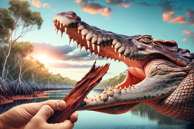 Crocodile Bite Art Concept
