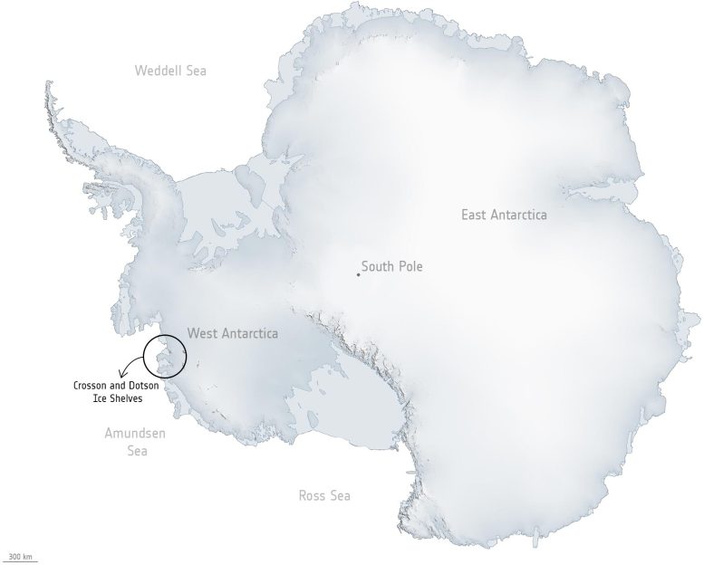 Crosson and Dotson Ice Shelves Map